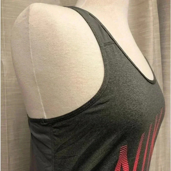 NIKE Dry-Fit Racerback Tank Top with Hot Pink Nike Logo - Picture 3 of 6